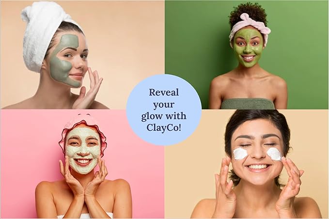 ClayCo! 10 Piece Clay Mask Variety Kit for Men & Women Facial and Skin Care, Clay Face Mask Set (Rose, Rose Jelly, Matcha, Turmeric, Dead Sea, Green Tea, Aloe Vera, Avocado, Eggplant, Tea Tree)