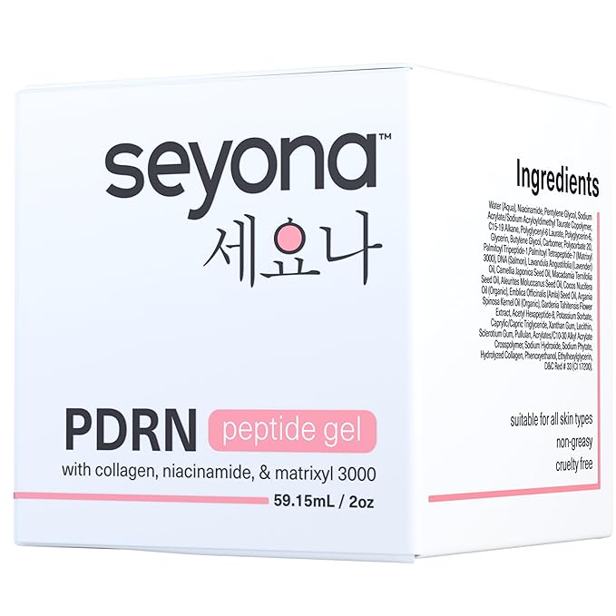 Advanced PDRN Peptide Gel – Salmon DNA Collagen Moisturizer with Matrixyl 3000, Niacinamide & Peptide Complex – Lightweight Korean Skincare Beauty Face Gel for Firm, Radiant-Looking Skin – 2oz