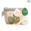 Momo's Workshop Mini Denim Makeup Sponge Set,Mini Makeup Blenders Sponge for Concealer/Blush/Highlighter, Perfect for Detail Work & Travel,4pcs Green Mini Concealer Puffs with Travel Pouch