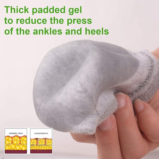 Vented Moisturizing Gel Heel Socks, 3 Pairs Toeless Spa Sock for Foot Care Treatment, Cracked Heels, Dry Feet, Foot Calluses (Gray, Green, Pink)