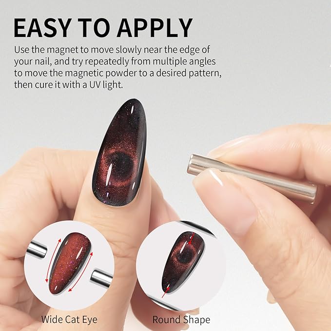 MAYCHAO 15ML Cat Eye Gel Nail Polish 1Pc Starry Sky Gel Polish with Magnet Soak off Holographic Magnetic Nail Polish for Nail Art Manicure Salon DIY at Home, 0.5 OZ