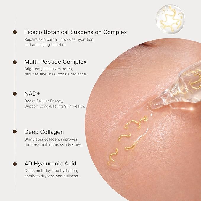 Silk Peptide Lifting Serum, Anti-Aging Hydrating Ampoule, Multi-Peptide Complex, Collagen, Niacinamide, 4D Hyaluronic Acid for Wrinkles, Fine Lines & Radiance