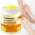 Turmeric & Vitamin C Hand and Foot Cream – Moisturizing Treatment for Dry, Rough Skin – Fast Absorbing, Non-Greasy Formula – Hydrates & Soothes Cracked Heels & Hands (8.8OZ)