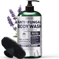 Antifungal Body Wash with Lavender Essential Oil |1% Tolnaftate Chamomile Soap for Ringworm, Jock Itch & Athlete’s Foot | Medicated Body Wash with Calming Effect | Includes Scrubber 16 Fl oz