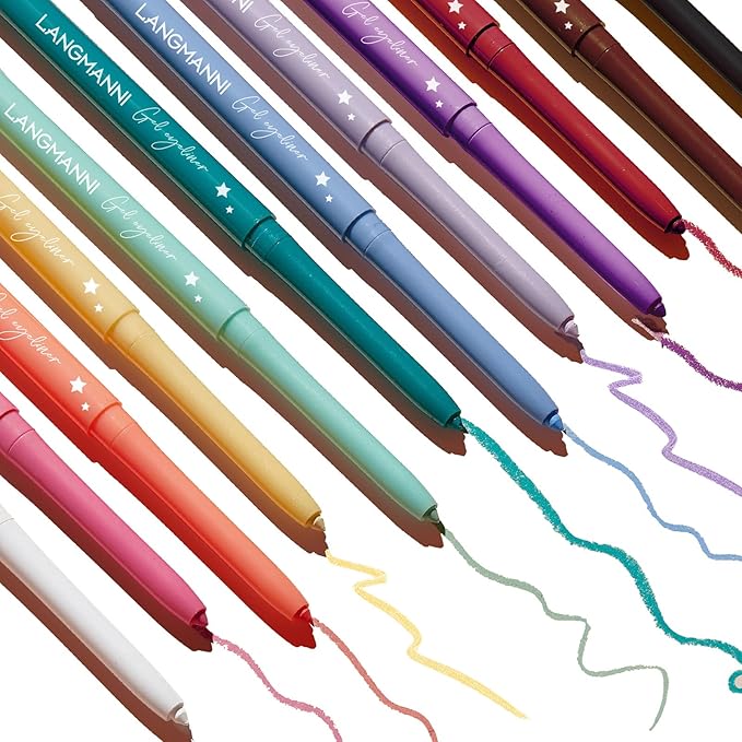 12 Colors Eyeliner Set - Matte Colored Gel Eyeliner Pencils, Waterproof, Smudge-Proof, Long-Lasting Gel Pencils - Natural Eye Liner for Older Women, lapiz de ojos delineador de ojos contra el agua