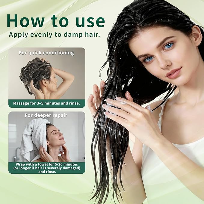 Keratin Hair Mask, Multi-care Deep Conditioning Hair Mask for Dry Damaged Hair, Anti-Frizz, Intensive Hydrating & Repairing Deep Conditioner for Strong, Smooth and Silky Hair, 8 Fl Oz