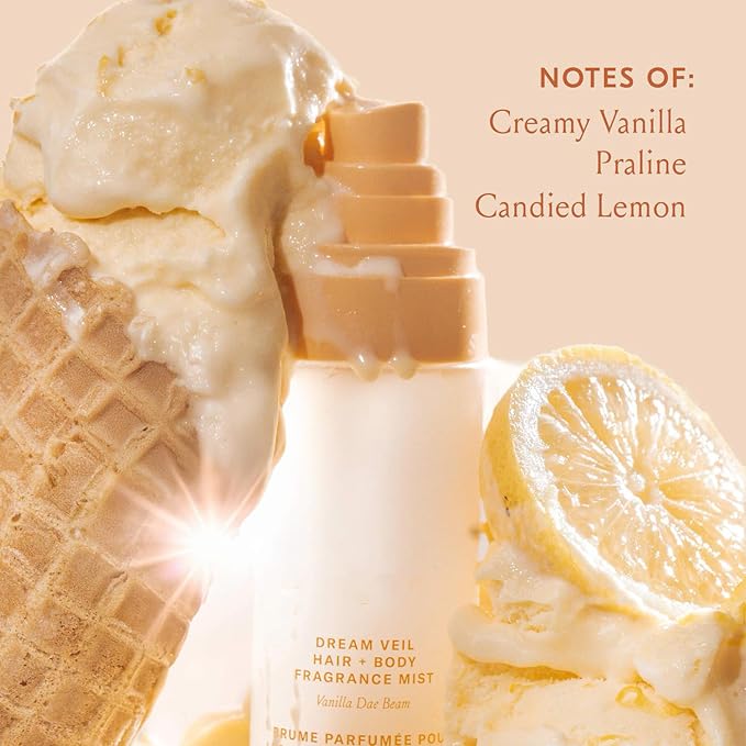 Dream Veil Hair & Body Fragrance Mist – Hydrating Vanilla & Luminous Citrus Scent, Weightless Vegan Formula with Cactus Water, 2.7 oz / 80 ml – Limited Edition