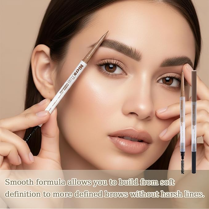 MicroFine Precision Brow Pencil, Ultra-Fine 1.2mm Tip, Buildable Natural Color, Smudge-Resistant Long-Wear, Vegan & Cruelty-Free Brow Definer (01 Taupe, 0.0016 oz/45mg（pack of 1）)