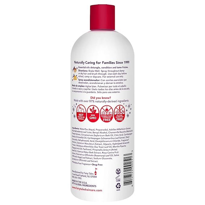 Fairy Tales Rosemary Repel Daily Kids Conditioning Spray REFILL– Kids Like the Smell, Lice Do Not, 32 fl oz. (Pack of 1)
