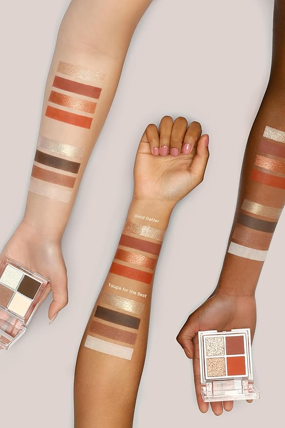 JOAH Simplifeyed Quad Eyeshadow Palette – 4 Highly Pigmented Shades in Matte & Shimmer Finishes – Long-Lasting, Blendable, Vegan Eye Shadow Compact – Travel-Friendly Mini Palette for Everyday to Glam Looks