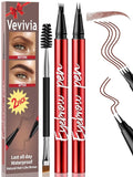 Vevivia 2 Pack Eyebrow Pen with Brush, 4 Tip&2 Tip Waterproof Eyebrow Pencils for Women,Microblading Eyebrow Pencils for All Brow Types to Create Hair-Like Brows,Non Dry Out,All-Day Wear,ReddishBrown