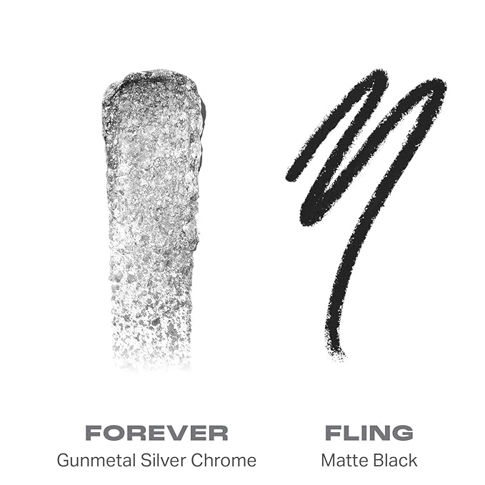 Morphe Mixed Signals Dual-Ended Eyeshadow Stick - Cream Eyeshadow Pigment & Chrome Liquid Flakes for Bold, Layered Eye Makeup Looks - Forever/Fling (0.028 oz)