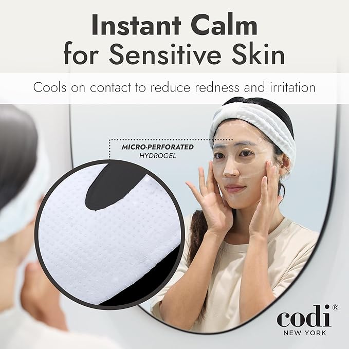 Collagen Gel Mask, Hydrogel for Reducing Redness, Sunburn & After Sun Care, Hydration, Soothing, Moisturizing, Made in Korea, 4 Sheets (Hydro Soothe)