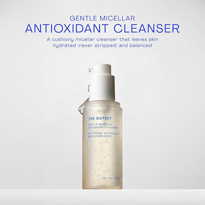The Outset Micellar Gel Face Cleanser, Gentle Face Wash & Makeup Remover, Hydrating Facial Cleanser for Sensitive Skin, Fragrance-Free, Vegan Clean Skincare for Dry & All Skin Types, 5 fl oz