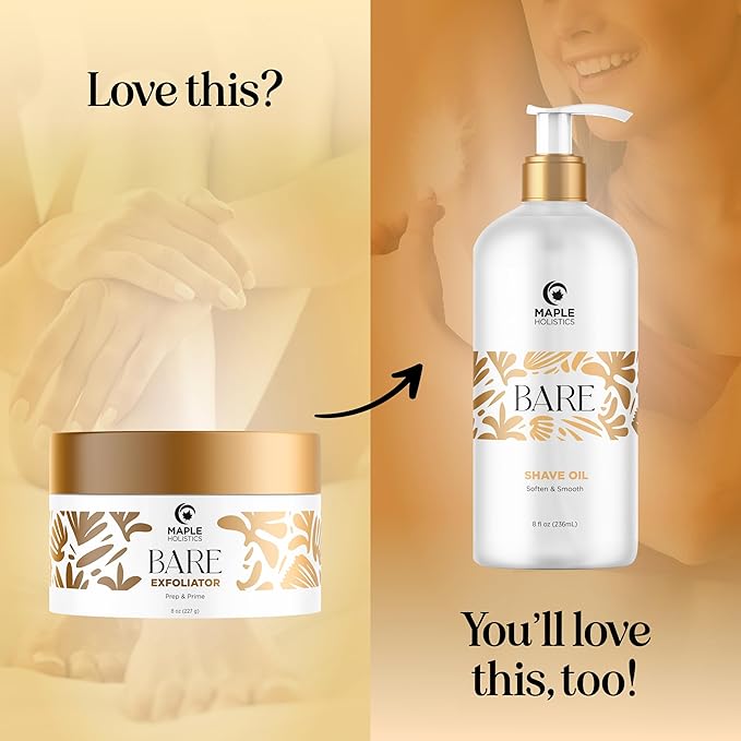 Bare Pre Shave Exfoliator for Women - Ingrown Hair Exfoliating Scrub for Bikini Area Legs & Underarms with Glycolic Acid & Volcanic Sand Exfoliants - Smoothing Bikini Area Exfoliator Pre Shave Scrub