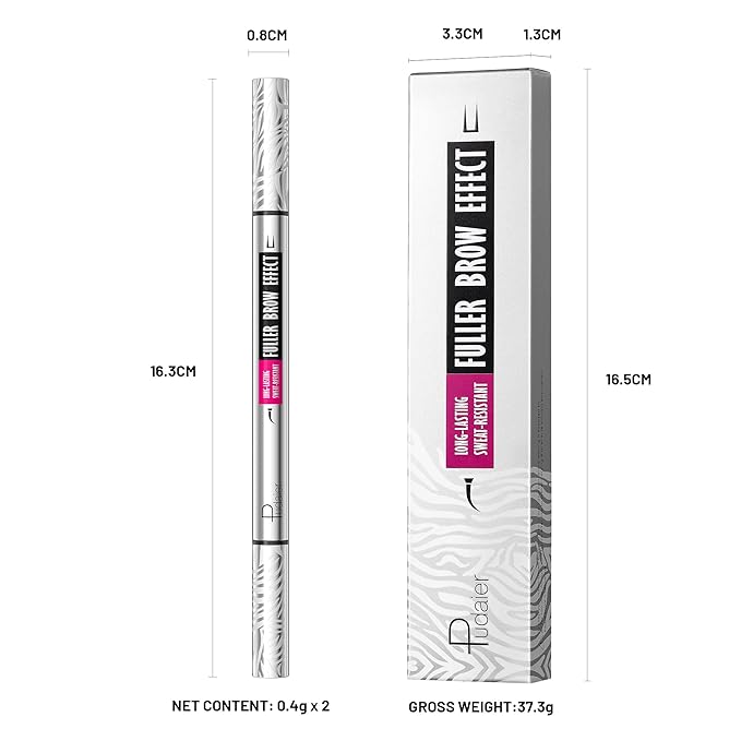 Pudaier 2 Pack 2 Fine Tip Eyebrow Pen, Waterproof Filling Faux Brow Makeup Pencils for Women with Precise Curved Brush-Tip to Fast Create Natural Hair-Like Brows, Last All-Day (Light Blonde)
