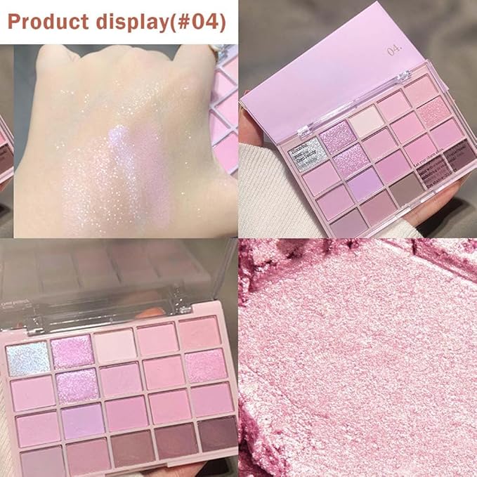 CAKAILA 20Colors Light Purple Pink Nude Basics Matte Eyeshadow Palette,Eye Shadow Travel Makeup Palette all in one Long Lasting Waterproof,Great for Travel Gift Kit
