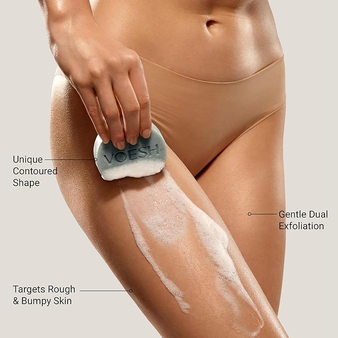 VOESH Body Buffing Bar, Body Exfoliator, Body Scrub Soap, Exfoliating Soap Bar with AHA