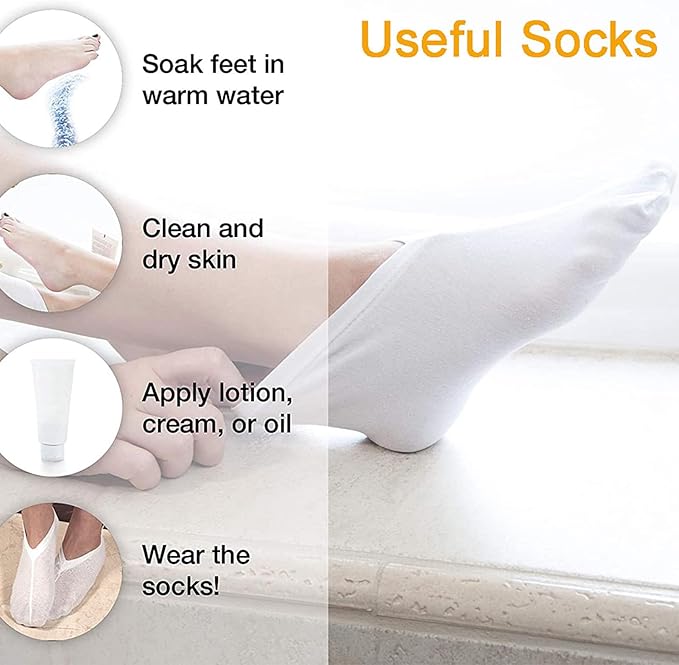 6 Pairs Dry Feet Healing Socks for Men and Women Lotion Moisturizing Socks Spa Overnight Absorbing for Dry Cracked Feet (Under Size 6, Count, 12.0)