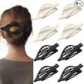 8 Pack Black and White Flat Hair Clips – Matte French Claw Clips for Women, Neutral Non-Slip Hair Accessories for Daily Styling, Strong Hold Minimalist Barrettes for Work or School