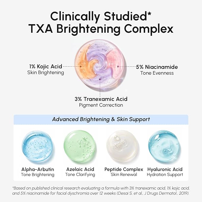 MAREE TXA Tranexamic Acid Serum Cream with Microspicules 100,000 PPM Complex - Alpha Arbutin Cream - Face Crema para Manchas Oscuras en la Cara