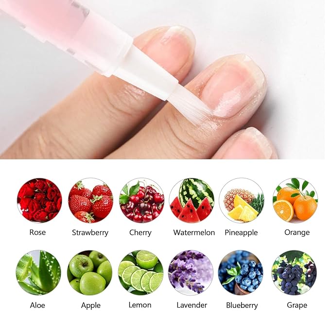 12pcs Nail Cuticle Oil Pen Gel Nail Oil Pen Nail Nourishment Polish With Vitamins Moisturized Gel Nail Polish Repair Pen For Gel Nails Care Cuticle Oils