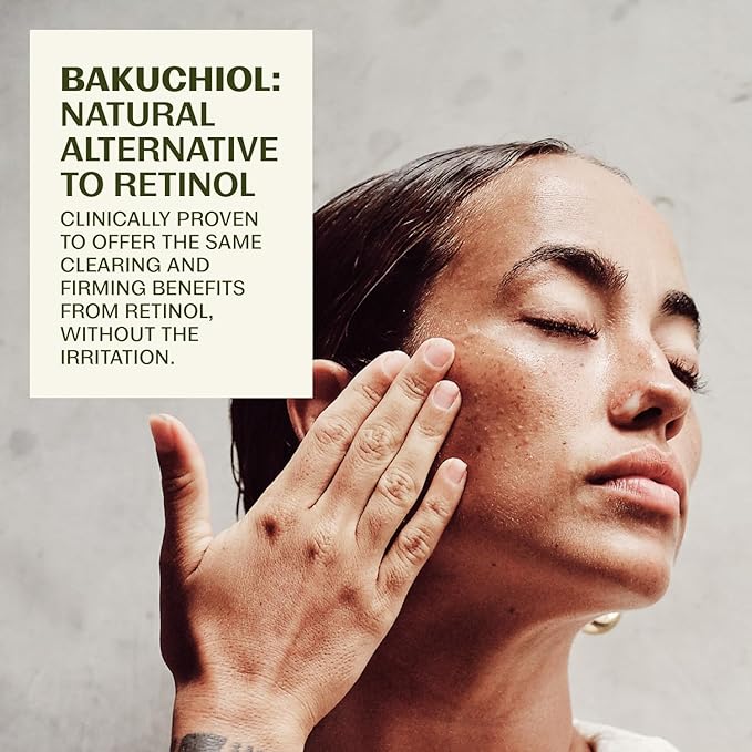 Thrive Natural Care Natural Bakuchiol Serum for Face - Healthier Retinol Alternative includes Hyaluronic Acid - Collagen Boosting Face Serum for Brighter, Firmer Skin - Vegan, Made in USA