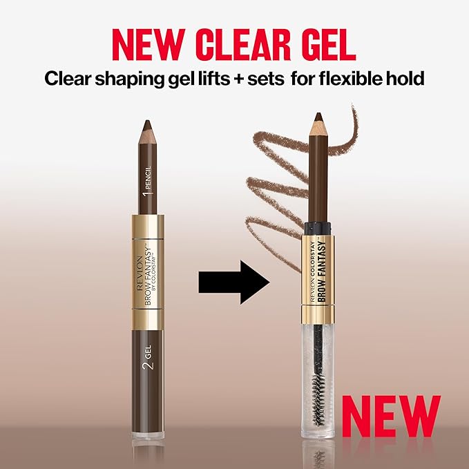 Revlon ColorStay Brow Fantasy, All In One Eyebrow Powder Pencil with Shaping Clear Gel, Gel Infused with Panthenol, Smudge-proof, 16HR Visibly Full Brows, 001 Ash Blonde