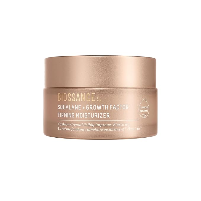 BIOSSANCE Anti Aging Face Moisturizer with Growth Factor, Peptides & Vegan Collagen – Firming Face and Neck Cream for Wrinkles, Fine Lines – Squalane Peptide Collagen Moisturizer for Aging Skin 50ml
