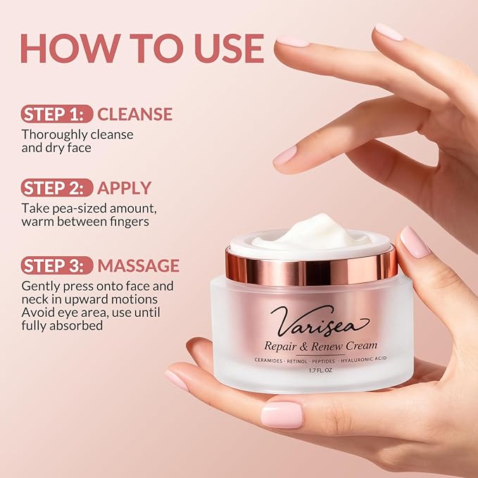 Anti-Aging Face Moisturizer with Retinol, Ceramides, Peptides & Hyaluronic Acid – Helps Maintain Skin's Moisture Barrier, Enhances Softness & Elasticity – For Face and Neck, Fragrance-Free