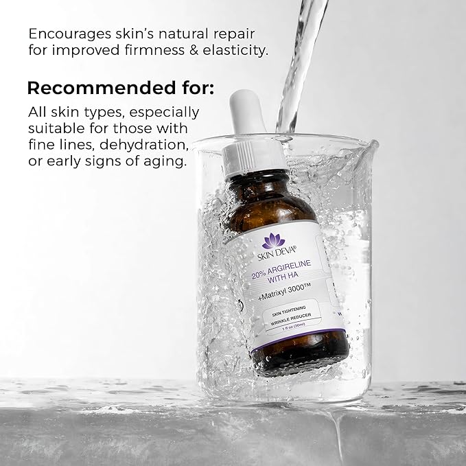 SKIN DEVA 20% Argireline Serum with Matrixyl 3000 Pure Hyaluronic Acid Serum For Face Deep Wrinkle Reducer Anti Aging Tones Skin and Stimulates Collagen Peptides Serum For Face