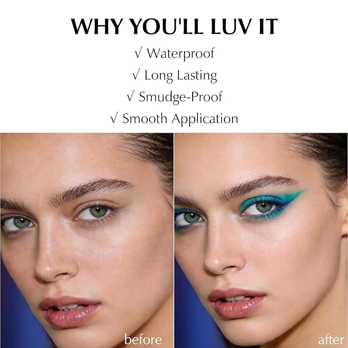 2 PCS Teal Eyeliner Pencil, Cream Gel Waterline Eyeliner Smooth Waterproof Lasting Bold High-Pigmented Blue Green Matte Eye Liner Pen Eyeshadow Makeup for Women with Sharpener