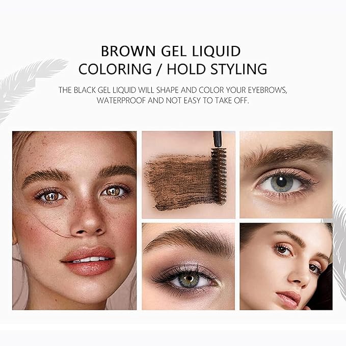 DAGEDA Dark Brown Eyebrow Setting Gel, Brow Fix Gel, Waterproof And Sweat-Proof Eyebrow Repair Liquid Brows Styling Beauty Salon Home Use Makeup