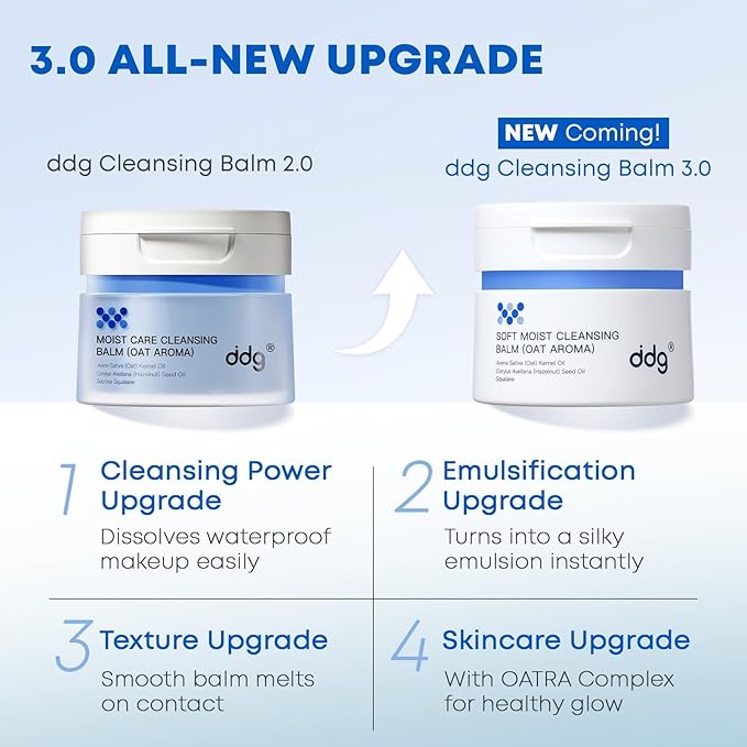 ddg Soft Moist Cleansing Balm,Makeup Remover Balm for Sensitive Skin,Eye Makeup Remover & Facial Cleanser for Waterproof Makeup Removal,Oil Based Balm,Nourishing & Hydrating,3.38 fl oz/100ml