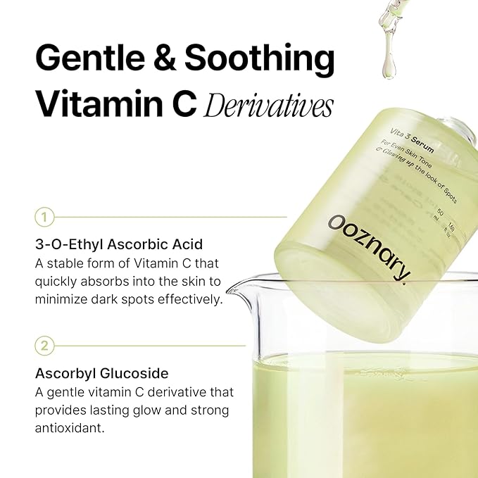 Vita 3 Serum with Vitamin C Derivatives and Niacinamide plus Glutathione for Uneven Skin Tone & Dull Skin | Korean Skin care | 1.69 fl.oz 50ml