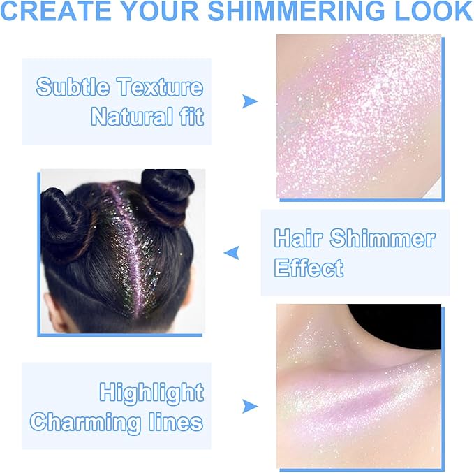 Hair and Body Glitter Spray, Hair Glitter Extra Fine Face Shimmer Powder for Clothes, Festival Loose Sparkle Powder for Rave Clothes Nail Art Easter Halloween Crafts（1PC Sparkling Pink）
