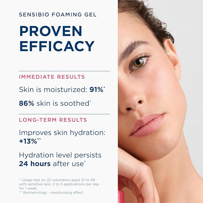 Bioderma Sensibio Foaming Gel Gentle Face Cleanser, Cleansing and Makeup Removing Refreshing Feeling for Sensitive Skin, Unscented, 16.9 Fl Oz