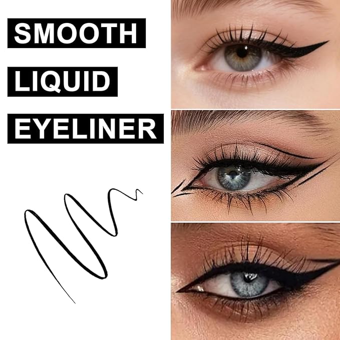 DECENTNESS Liquid Eyeliner, Eyeliner Pen with Ultra-fine Tip,Waterproof Long Lasting Makeup, Black, 0.02 fl oz