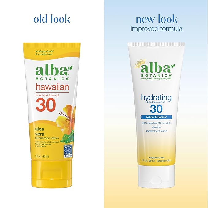 Alba Botanica Hawaiian Sunscreen Lotion, SPF 30, Aloe Vera, 3 Oz
