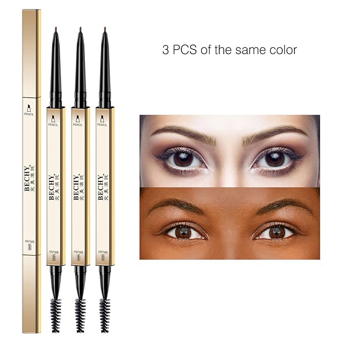 Eyebrow Pencil,3 PCS Waterproof Long-Lasting Microblading Brown Brow Pencil,Natural Eyebrow Makeup Ultra Slim Defining Eyebrow Pencils