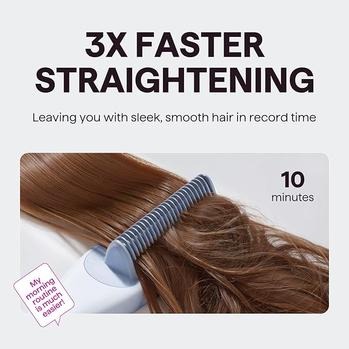 Wavytalk Pro Steam Hair Straightener Brush, Steamline Pro 3-in-1 Straightening Brush for Curly Hair, Fast Salon Results with Less Damage, Anti-Frizz and Hair Nourishment
