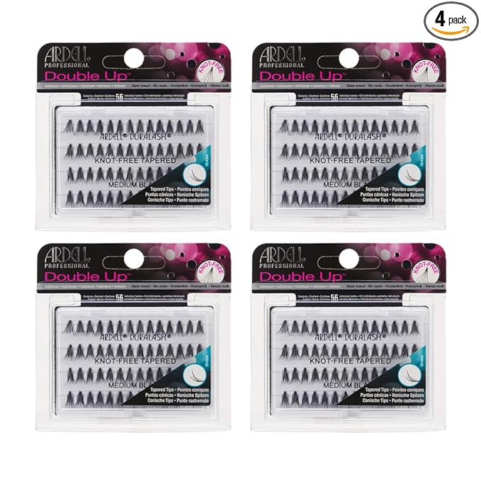 Ardell Individual Lashes Soft Touch - Medium Black, Knot-Free False Eyelashes, Natural Look DIY Eyelash Extensions, 56 Lash Clusters Per Pack