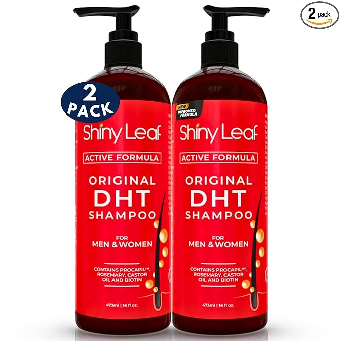 DHT Blocking Shampoo for Hair Growth and Thinning Hair Treatment - Active Natural Formula, Reduces Shedding for Men & Women (2 Pack)