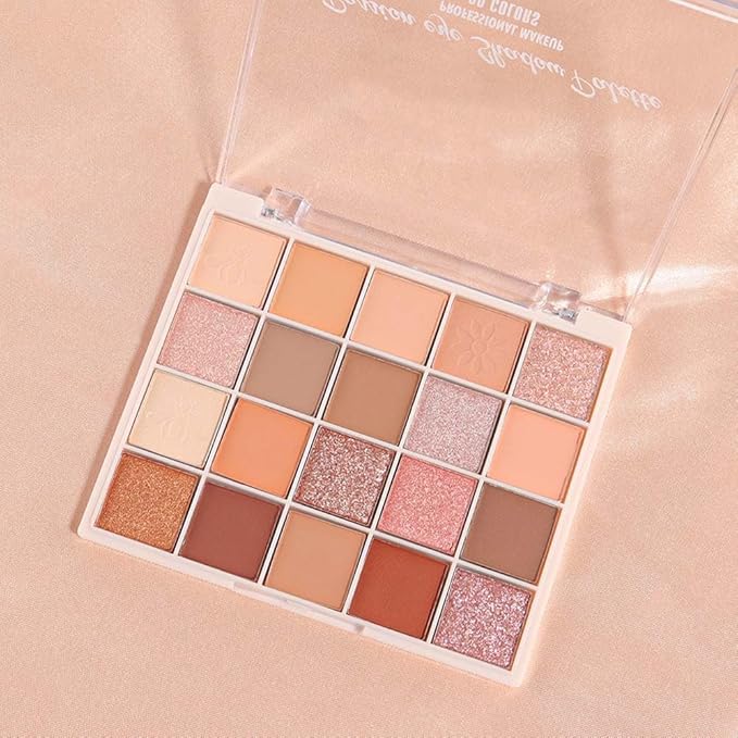 CAKAILA 20 Colors Nude Pink Gold Brown Basics Eyeshadow Palette,Matte Nude Neutral Naked Eye Shadow Makeup,Long Lasting Waterproof,Great for Travel Gift Kit
