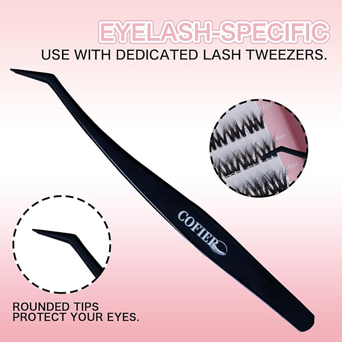 Glue-Free Wispy Lash Clusters Kit, 90 Pcs Individual Eyelash Clusters- DIY Lash Extension Kit with eyelashes Tweezers, Natural Fluffy Fake Lashes, Beginners Friendly (Nova(10-18mm/80PcS) C Curl))