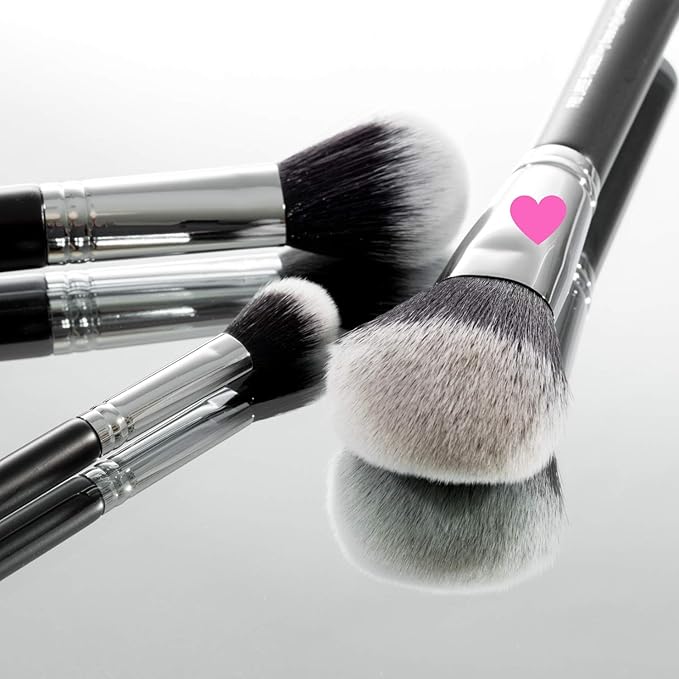 Large Finishing Powder Makeup Brush - Big Fluffy Domed Powder Make Up Brushes for Full Face, Body Bronzer Contouring, Loose, Mineral, Compact, Translucent Powders, Soft Synthetic Vegan Cruelty Free