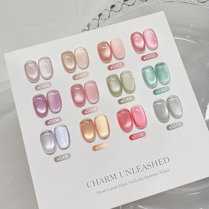 GAOY Silver Glassy Cat Eye Gel Nail Polish, 16ml Glitter Holographic Nail Polish with Magnet, Reflective Translucent UV Gel, 3308 Lunar Haze
