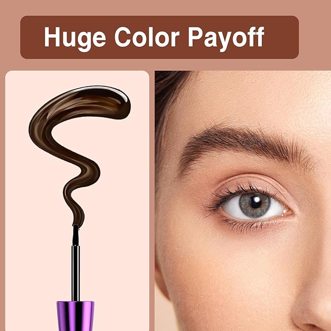 2Pcs Dark Brown Tattoo Eyebrow Gel Easy Peel Off, Tinted Eye Brow Gel, Waterproof & Sweatproof & Transfer-proof, All Day Weal, for All Skin Types, Mother's Day Makeup Gift