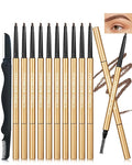 Eyebrow Pencil, 12Pcs Brown Ultra-Fine Retractable Eye Brow Pencil,Long-Lasting Waterproof Eyebrow Tint Pen Kit for Define Shape and Fill Brow,Women's Mother's Day Makeup Gift Set for Women Girl-03