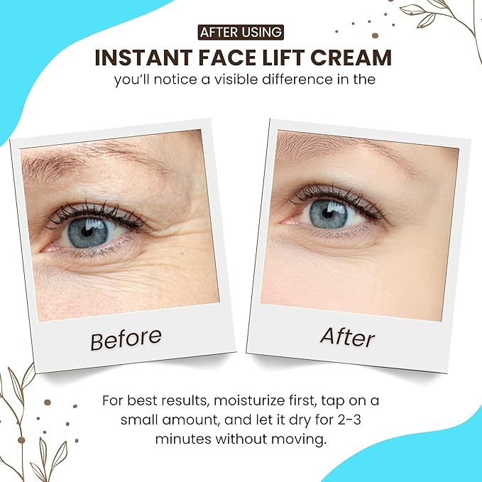 Instantly Ageless - Instant Face Lift Cream - Skin Care Anti Aging Face Cream - Wrinkle Tightener - Eye Cream For Puffiness and Bags Under Eyes - Facelift in a Box of 25 Vials with Makeup Brush